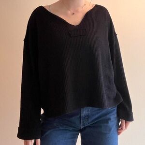 Altar'd State Black Waffle Knit Sweater